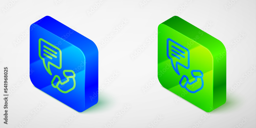 Poster isometric line telephone 24 hours support icon isolated on grey background. all-day customer support