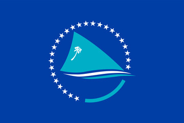 Flag of Pacific Community (PC), South Pacific Commission (SPC), blue and white © danlersk