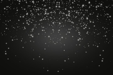 Snow falling on transparent. Realistic snowfall overlay background. Stock royalty free vector illustration