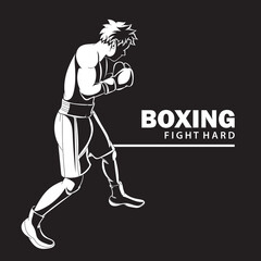 Boxing vector illustration. Boxer silhouette.