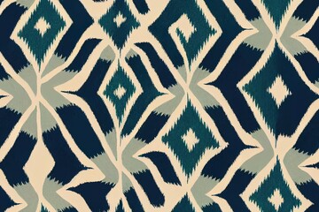 Ikat geometric folklore ornament for ceramics, wallpaper, textile, web, cards. Ethnic pattern. Border ornament. Native american design, Navajo. Mexican motif, Aztec ornament