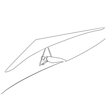 recommend clip art: Continuous Line Drawing Hang Glider Line Art Vector