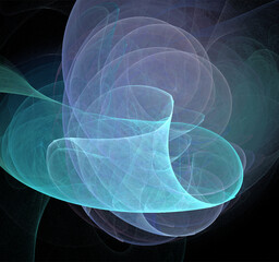 abstract purple-blue glowing pattern on black background, design, wallpaper