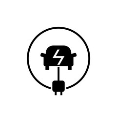 Electric car, ev charging station icon.