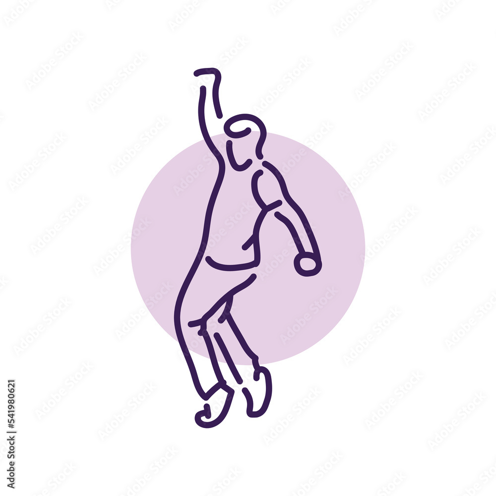 Poster man dancing color line icon. pictogram for web page