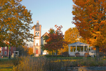 autumn in the park, sunrise in Danville, Vermont
