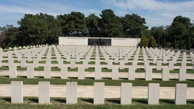 1915 Dardanelles War, Akbas Graves, Drone Aerial Footage, oe01
