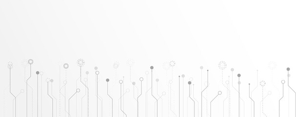 Abstract of white circuit electronic or electrical line connection engineering technology concept, vector background