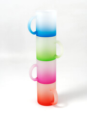 matte color glass cup with gradient for thermal image transfer