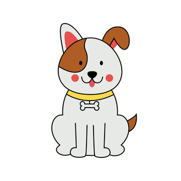 Cute cartoon dog png file with transparent background.