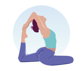 ​Woman in yoga pose -  illustration