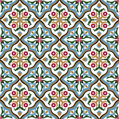 Seamless background image of vintage  flower leaf vine cross geometry pattern.