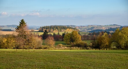 view of the autumn landscape, Blatiny, Vysočina, Czech Republic