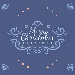 Naklejka na ściany i meble Merry Christmas Lettering and Ornament