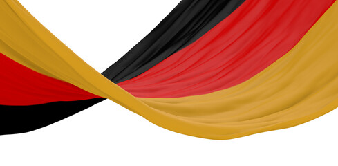 Germany national flag hanging fabric banner. 3D