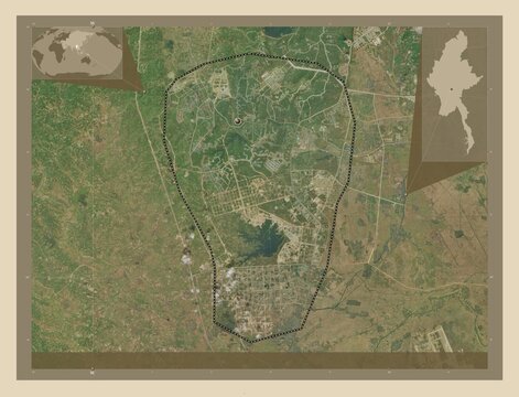 Naypyitaw, Myanmar. High-res satellite. Major cities