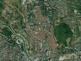 Cair, Macedonia. High-res satellite. No legend - obrazy, fototapety, plakaty