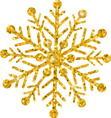 Gold glitter snowflakes vector illustration
