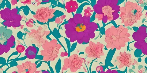 I see a canvas with colorful paper flowers glued on it. The design is simple yet pretty, and I can imagine that it brightens up any room.