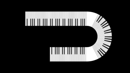 Fototapeta premium Abstract Piano Keys Music Keyboard Instrument Song Melody Vector Design Style