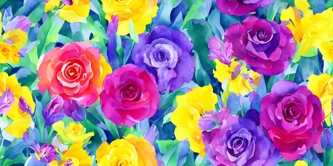 This watercolor flower bouquet is so beautiful! The flowers are a mix of pink, purple, and white. They're all different sizes and shapes, and they're arranged in a mason jar. The painting is simple bu