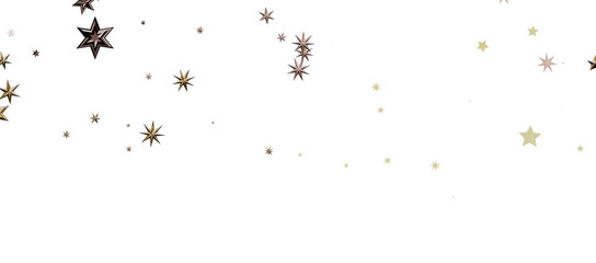 Obraz premium golden openwork shiny snowflakes, star, 3D rendering.