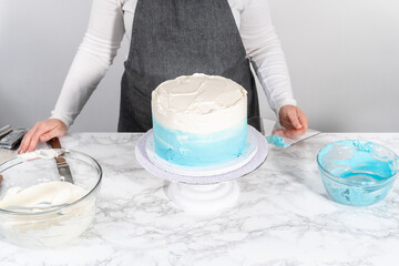 Mermaid themed 3 layer vanilla cake