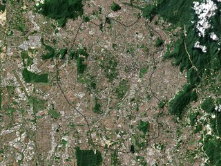 Kuala Lumpur, Malaysia. Low-res satellite. No legend - obrazy, fototapety, plakaty