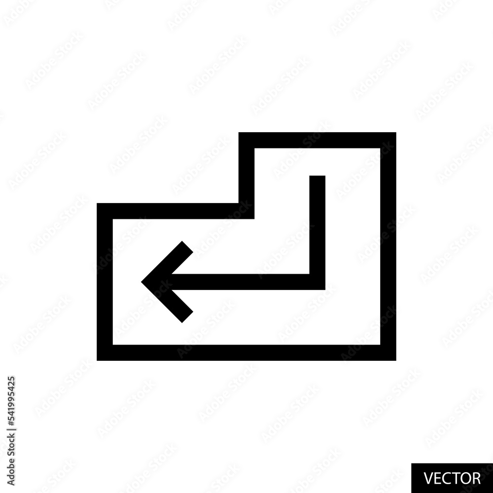 Poster enter key vector icon in line style design for website, app, ui, isolated on white background. edita