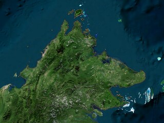 Sabah, Malaysia. High-res satellite. No legend - obrazy, fototapety, plakaty