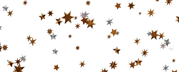A gray whirlwind of golden snowflakes and stars. New