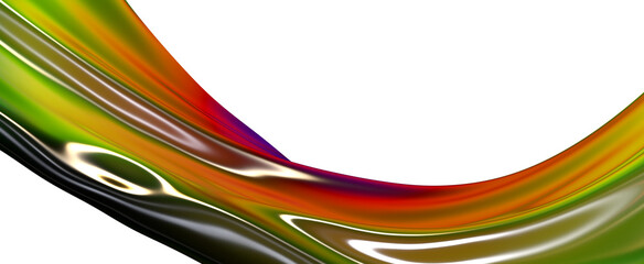 Fluid design twisted shapes holographic 3D abstract background iridescent wallpaper