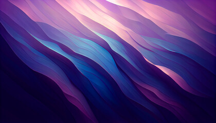 Fototapeta premium Tenderness in lilac-violet color. Beautiful drawing in the style of the aurora borealis. The lines change color from light at the top to dark at the bottom.