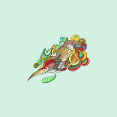colorful abstract bird vector illustration design