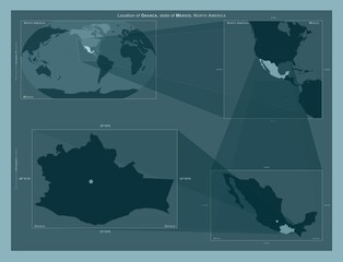 Oaxaca, Mexico. Described location diagram