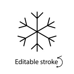 Snowflake line icon. Happy new year and Merry Christmas. Season winter decoration. Vector stock illustration