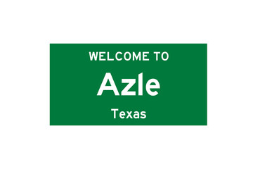 Azle, Texas, USA. City limit sign on transparent background.  - obrazy, fototapety, plakaty