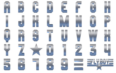 Fly Boy Airforce alphabet 3D Illustration PNG Transparent background