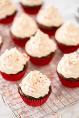 Chocolate peppermint cupcakes