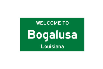 Bogalusa, Louisiana, USA. City limit sign on transparent background. 