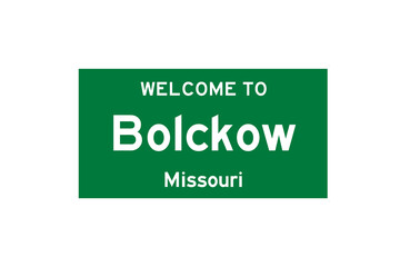 Bolckow, Missouri, USA. City limit sign on transparent background. 