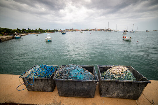 The harbor of the fishing boats of the coastal town