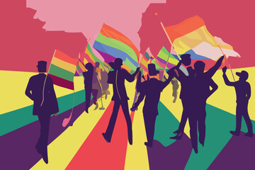 Lgbt people tolerance, parade, flags, support lgbtq+ community