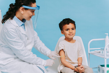 Peple gettig vaccine for covid-19 virus, vaccination against coronavirus