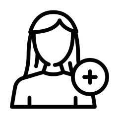 new usel female line icon vector. new usel female sign. isolated contour symbol black illustration