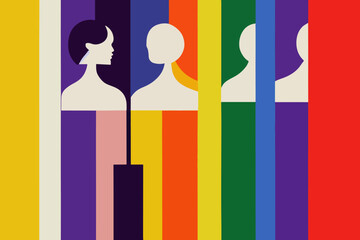 People tolerant to lgbt community, illustration, lgbtq+ pride