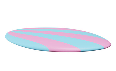 pink blue surfboard isolated. summer travel concept, 3d illustration or 3d render
