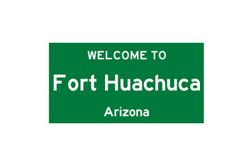 Fort Huachuca, Arizona, USA. City limit sign on transparent background. 