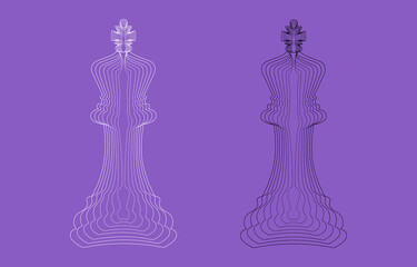 illustration chess pieces with the king chess piece icon