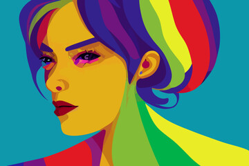 Lgbtq+ pride and tolerance girl prissy look, rainbow